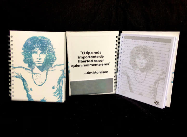 Jim Morrison - Libretas de rock clásico en acuarela