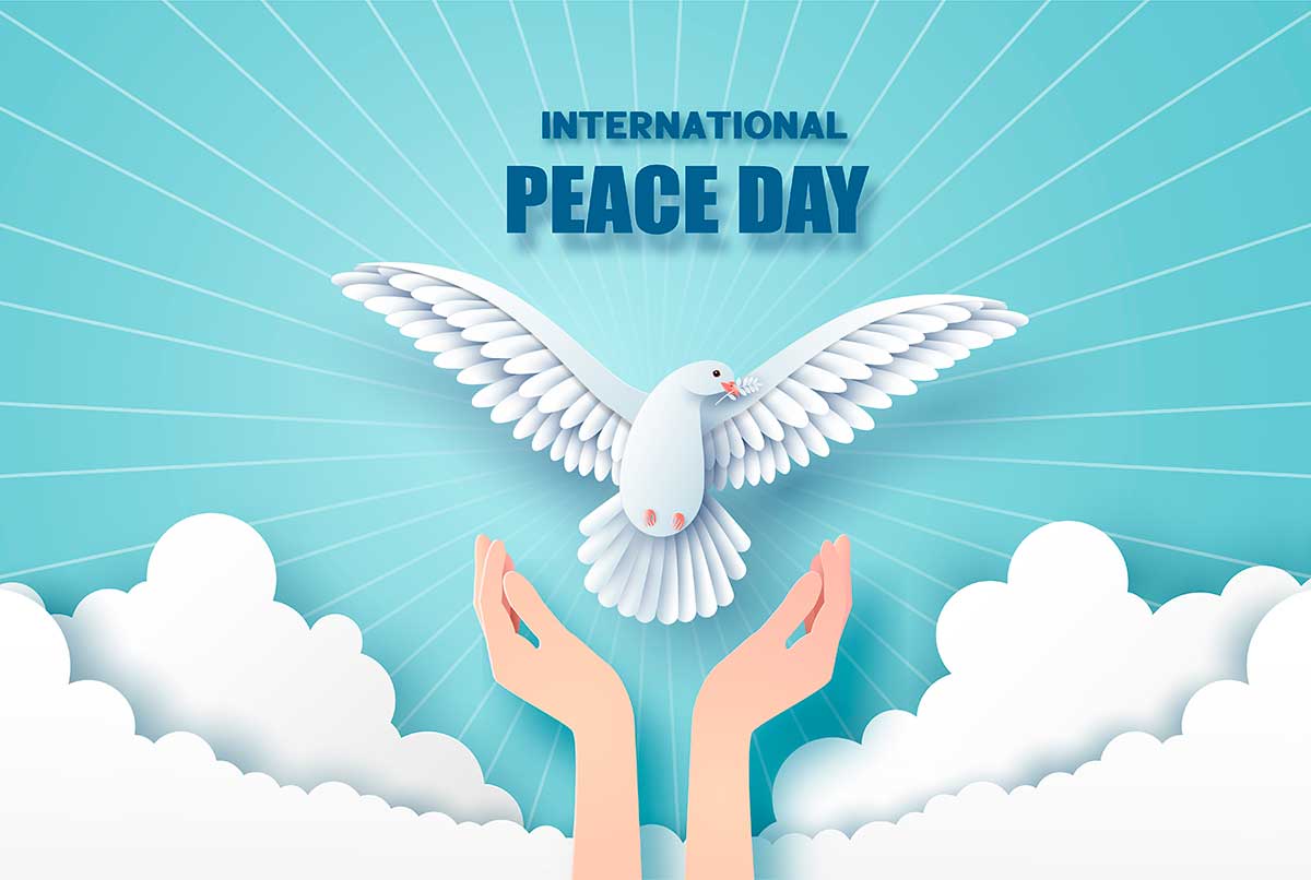 Alegoría gráfica popular utilizada en el diseño gráfico del Día internacional de la paz