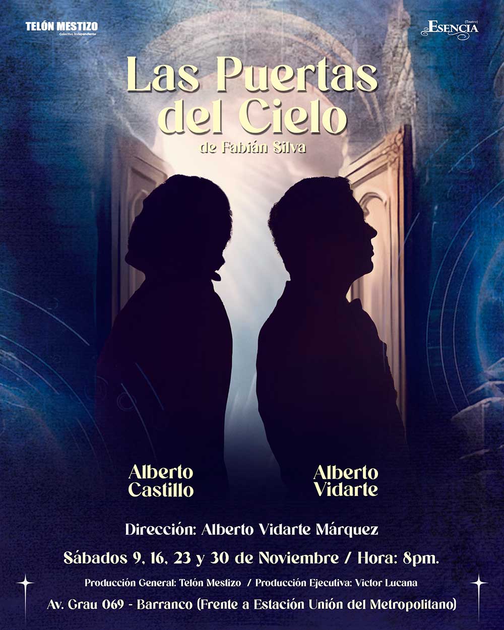 Afiche obra de teatro "Las puertas del cielo"