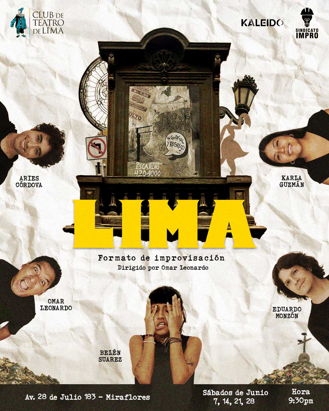 Flyer de la obra de impro Lima en el Club de Teatro de Lima Flyer de la obra de impro Lima en el Club de Teatro de Lima