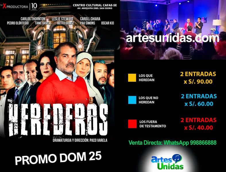 Promo Domingo 25 para ver "Herederos" en el Centro Cultural CAFAE