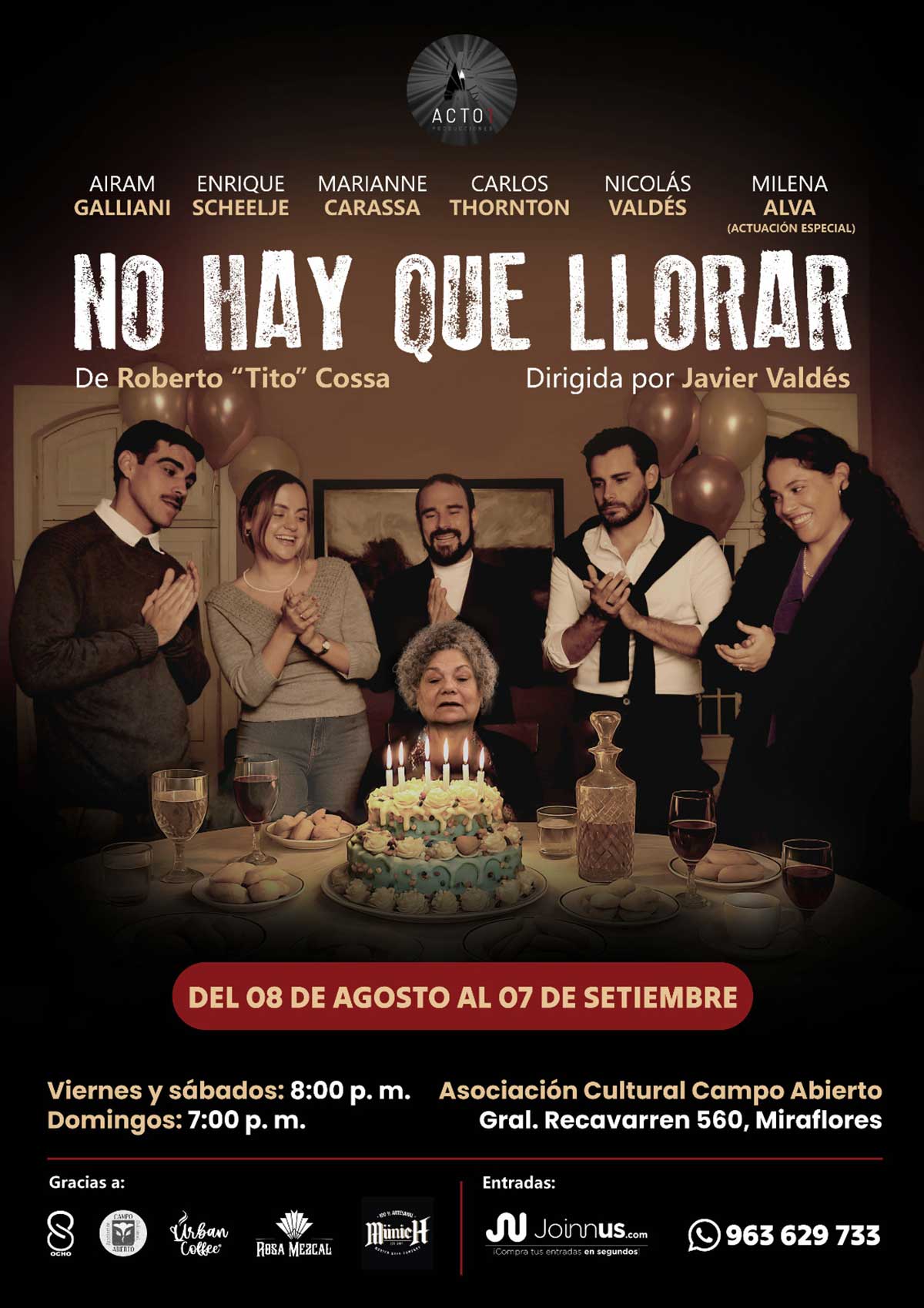 Flyer de la obra "No hay que llorar" Flyer de la obra "No hay que llorar"