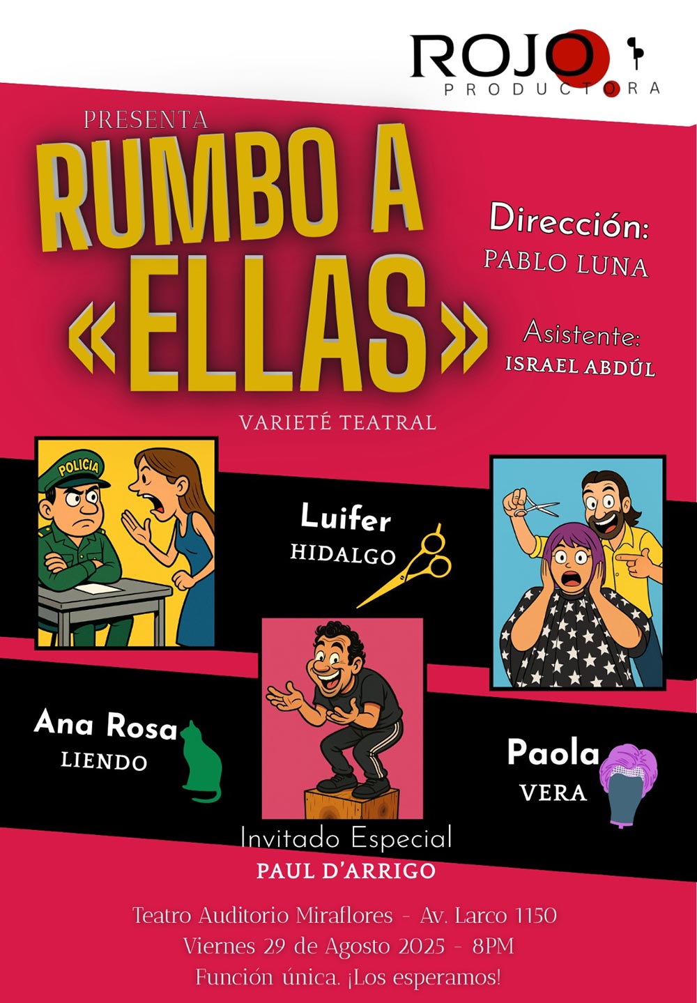 Flyer Rumbo a Ellas en el Teatro Auditorio Miraflores
