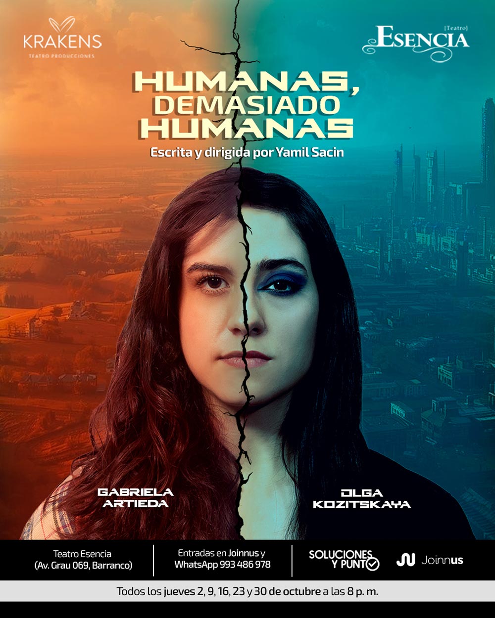 Flyer oficial de "Humanas demasiado humanas"