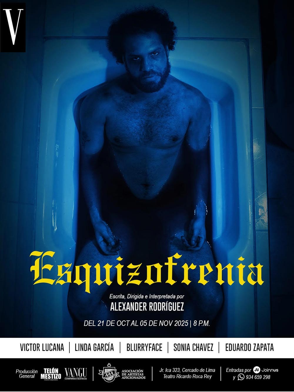 Flyer oficial de obra de teatro Esquizofrenia