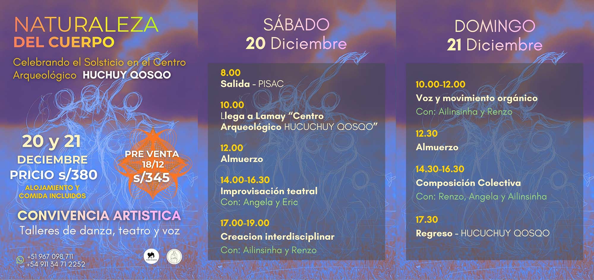 Programación evento "Naturaleza del cuerpo" en Cusco