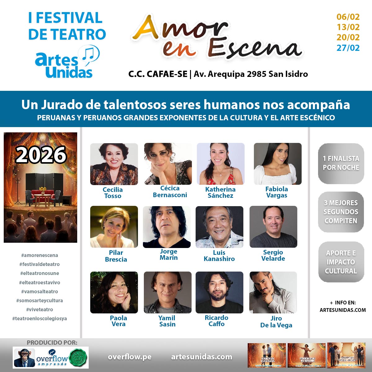 Totalmente agradecidos con el aporte profesional y humano de todo nuestro Jurado para las diferentes fechas del Festival Artes Unidas de esta temporada