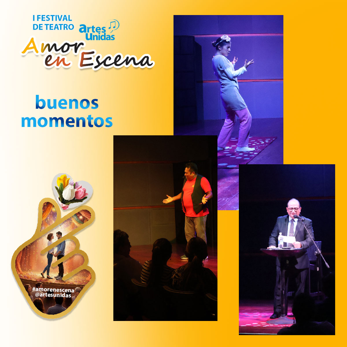 Buenos momentos vividos con los participantes del 1er Festival de Teatro Artes Unidas "Amor en Escena" el 13 de Febrero